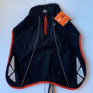 NWT BlackDoggy dog jacket, soft shell with fleece, reflective coat